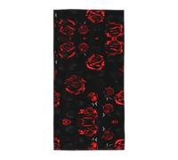 Nbtghga Red And Black Roses Print Home Decorative Hand Towels Multipurpose For Bathroom, Hotel, Gym And Spa