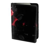 Nbtghga Red and Rosesprint Leather Travel Passport Wallet Blocking Passport Cover Travel Documents Organizer