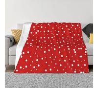 Nbtghga Red And White Polka Dots Print Flannel Throw Blanket,Cozy Print Design For Sofa Couch Bed Ultimate Comfort And Warmth