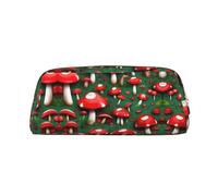 Nbtghga Red Cap Mushrooms Print Pencil Pouch, Pen Bag with Practical Zip, Stationery Pouch for School Office