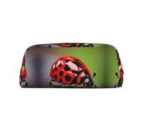 Nbtghga Red Ladybug Pattern Print Pencil Pouch, Pen Bag with Practical Zip, Stationery Pouch for School Office