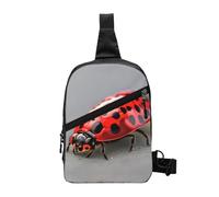 Nbtghga Red Ladybug Print Chest Pack Crossbody Chest Package, Diagonally Worn Daypack For Hiking & Daily Commute