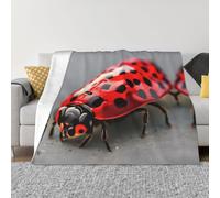 Nbtghga Red Ladybug Print Flannel Throw Blanket,Cozy Print Design For Sofa Couch Bed Ultimate Comfort And Warmth