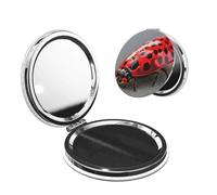 Nbtghga Red Ladybug Print Portable Pocket Makeup Mirror, Foldable Double-Sided Compact Makeup Mirror