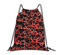 Nbtghga Red Leopard Pattern Print Drawstring Bags Gym Bag,Draw String Back Bag For Shopping Sport Yoga Travel,Beach