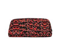 Nbtghga Red Leopard Pattern Print Pencil Pouch, Pen Bag with Practical Zip, Stationery Pouch for School Office