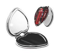 Nbtghga Red Phone Booth London Street Print Portable Pocket Makeup Mirror, Foldable Double-Sided Compact Makeup Mirror
