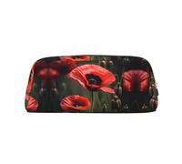 Nbtghga Red Poppy Flower Print Pencil Pouch, Pen Bag with Practical Zip, Stationery Pouch for School Office