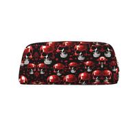 Nbtghga Red Skeletons Print Pencil Pouch, Pen Bag with Practical Zip, Stationery Pouch for School Office