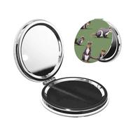 Nbtghga Red Squirrel Print Portable Pocket Makeup Mirror, Foldable Double-Sided Compact Makeup Mirror