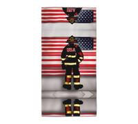 Nbtghga Red Stripe Firefighter Usa Flag Print Home Decorative Hand Towels Multipurpose For Bathroom, Hotel, Gym And Spa