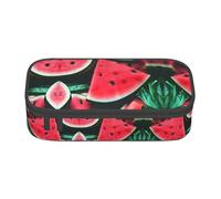 Nbtghga Red Watermelon Print Pencil Case Holder Stylish Slim with Zipper Cosmetic Makeup Pouch Bag for Girls Teens Adults