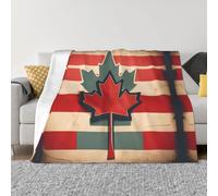 Nbtghga Retro Canada Flag Pattern Print Flannel Throw Blanket,Cozy Print Design For Sofa Couch Bed Ultimate Comfort And Warmth
