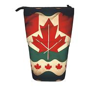 Nbtghga Retro Canada Flag Print Pencil Telescopic Classic Arts Stand Up Pencil Case Organizer Pencil Holder Makeup Bag Gift