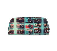 Nbtghga Retro Cool Camera Collection Print Pencil Pouch, Pen Bag with Practical Zip, Stationery Pouch for School Office