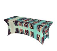 Nbtghga Retro Cool Camera Collection Print Rectangular Tablecloth,Stylish Rectangular Table Cover Clean Tablecloth Easy Installation