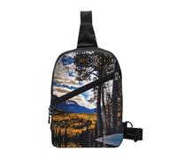 Nbtghga Rocky Mountain Range Print Chest Pack Crossbody Chest Package, Diagonally Worn Daypack For Hiking & Daily Commute