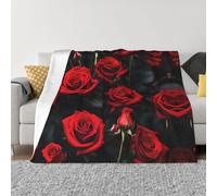 Nbtghga Rose Flower Print Flannel Throw Blanket,Cozy Print Design For Sofa Couch Bed Ultimate Comfort And Warmth
