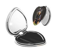 Nbtghga Rottweiler Wallpaper Print Portable Pocket Makeup Mirror, Foldable Double-Sided Compact Makeup Mirror