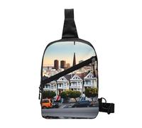 Nbtghga San Francisco Print Chest Pack Crossbody Chest Package, Diagonally Worn Daypack For Hiking & Daily Commute
