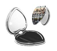 Nbtghga San Francisco Print Portable Pocket Makeup Mirror, Foldable Double-Sided Compact Makeup Mirror
