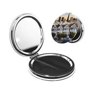 Nbtghga San Francisco Print Portable Pocket Makeup Mirror, Foldable Double-Sided Compact Makeup Mirror