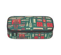 Nbtghga Scottish Retro Print Pencil Case Holder Stylish Slim with Zipper Cosmetic Makeup Pouch Bag for Girls Teens Adults