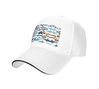 Nbtghga Sharks Pattern Print Baseball Cap Golf Dad Hat Adjustable Original Classic Cap Casquette,Outdoor Sports Casual Wear White