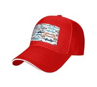 Nbtghga Sharks Pattern Print Baseball Cap Golf Dad Hat Adjustable Original Classic Cap Casquette,Outdoor Sports Casual Wear Red