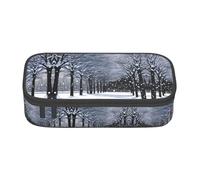 Nbtghga Snow Falling in The Park Print Pencil Case Holder Stylish Slim with Zipper Cosmetic Makeup Pouch Bag for Girls Teens Adults
