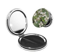 Nbtghga Spring Dogwood Blossoms Print Portable Pocket Makeup Mirror, Foldable Double-Sided Compact Makeup Mirror