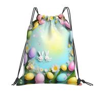 Nbtghga Spring Happy Easter Holiday Print Drawstring Bags Gym Bag,Draw String Back Bag For Shopping Sport Yoga Travel,Beach