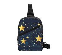 Nbtghga Stars Eastern Pattern Print Chest Pack Crossbody Chest Package, Diagonally Worn Daypack For Hiking & Daily Commute