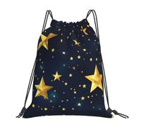 Nbtghga Stars Eastern Pattern Print Drawstring Bags Gym Bag,Draw String Back Bag For Shopping Sport Yoga Travel,Beach