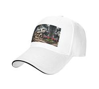 Nbtghga Steam Locomotive Train Print Baseball Cap Golf Dad Hat Adjustable Original Classic Cap Casquette,Outdoor Sports Casual Wear White