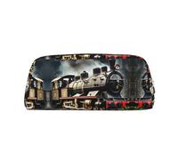 Nbtghga Steam Locomotive Train Print Pencil Pouch Purse Bag Makeup Pouch Organizer Cute Pen Case with Zipper