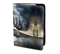 Nbtghga Steam Train Cloudsprint Leather Travel Passport Wallet Blocking Passport Cover Travel Documents Organizer