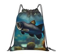 Nbtghga Subaquatic Catfish Print Drawstring Bags Gym Bag,Draw String Back Bag For Shopping Sport Yoga Travel,Beach