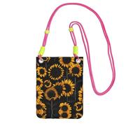 Nbtghga Sunflower Blooming Flowers Plants Print Carry A Mobile Phone Bag Diagonally, Multi-Functional Small Purse For Coins And Cellphone