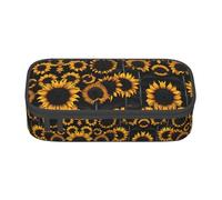 Nbtghga Sunflower Blooming Flowers Plants Print Pencil Case Holder Stylish Slim with Zipper Cosmetic Makeup Pouch Bag for Girls Teens Adults