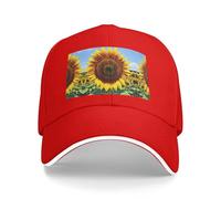 Nbtghga Sunflower Pattern Print Baseball Cap Golf Dad Hat Adjustable Original Classic Cap Casquette,Outdoor Sports Casual Wear Red
