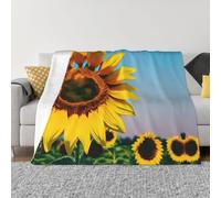 Nbtghga Sunflowers Flowers Print Flannel Throw Blanket,Cozy Print Design For Sofa Couch Bed Ultimate Comfort And Warmth