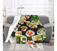 Nbtghga Sushi Dill Pickles Print Flannel Throw Blanket,Cozy Print Design For Sofa Couch Bed Ultimate Comfort And Warmth