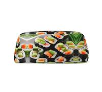 Nbtghga Sushi Dill Pickles Print Pencil Pouch, Pen Bag with Practical Zip, Stationery Pouch for School Office