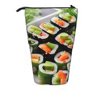 Nbtghga Sushi Dill Pickles Print Pencil Telescopic Classic Arts Stand Up Pencil Case Organizer Pencil Holder Makeup Bag Gift