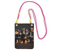 Nbtghga Three Dachshunds Print Carry A Mobile Phone Bag Diagonally, Multi-Functional Small Purse For Coins And Cellphone