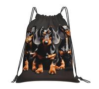 Nbtghga Three Dachshunds Print Drawstring Bags Gym Bag,Draw String Back Bag For Shopping Sport Yoga Travel,Beach