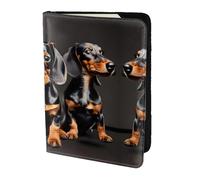 Nbtghga Three Dachshundsprint Leather Travel Passport Wallet Blocking Passport Cover Travel Documents Organizer
