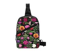 Nbtghga Thug Life Flowers Print Chest Pack Crossbody Chest Package, Diagonally Worn Daypack For Hiking & Daily Commute