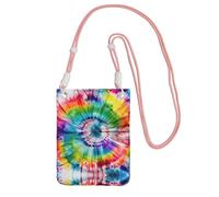 Nbtghga Tie Dye Hippies Print Carry A Mobile Phone Bag Diagonally, Multi-Functional Small Purse For Coins And Cellphone